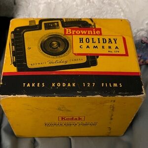 Kodak Yellow Brownie Holiday Camera Box Artwork